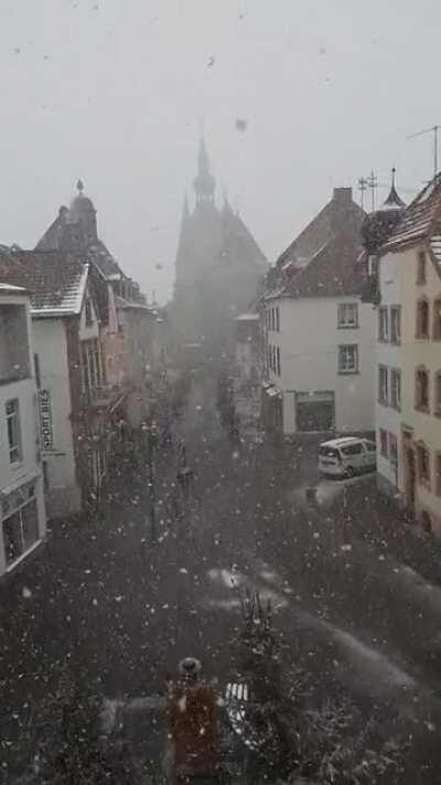 A small city in Germany called St. Wendel - snowy day