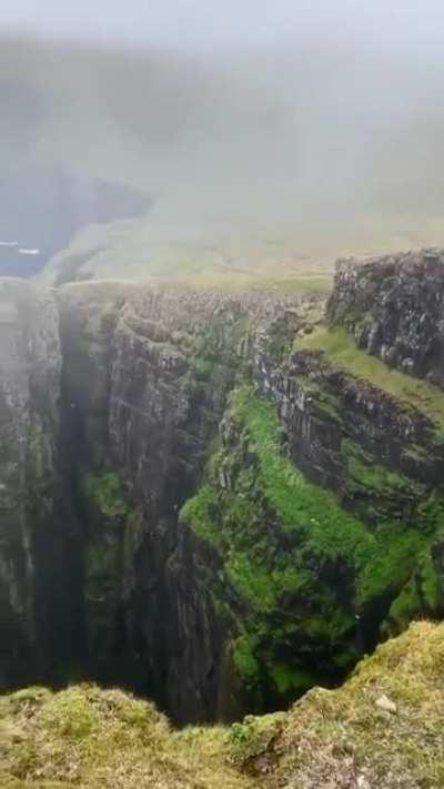 Incredible cliffs in The Faroe Islands. One of the craziest places I’ve ever been