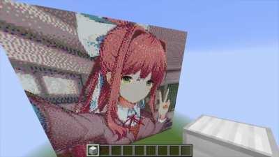 Here's Monika in Minecraft built with spritecraft and mcedit