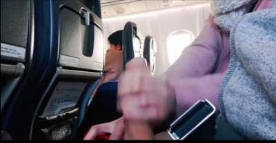 Handjob on a plane next to people why not 😈