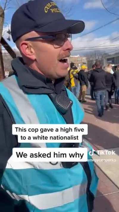 A police officer in Columbus, Ohio is caught making friends with white nationalists