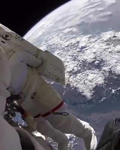 This astronaut working in outer space