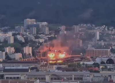 This is what watching the Rammstein concert from a distance looks like