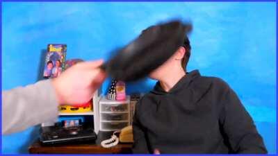 Scott gets hit by a frying pan but its exactly what you expect.