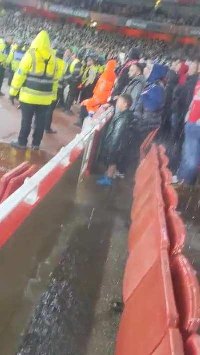 The leak last night in the Clock End