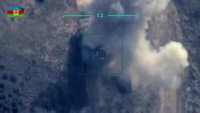 Azerbaijani UAV's destroying Armenians tanks.