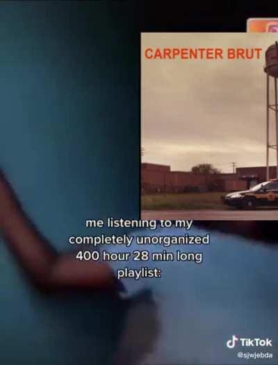 Listening to my unorganised Carpenter Brut playlist