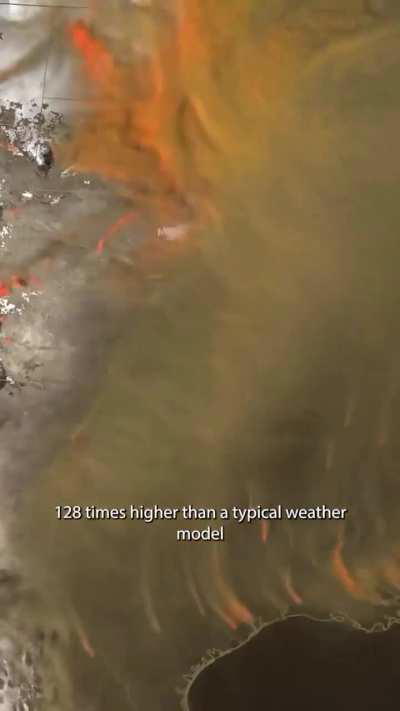 Nasa's model showing carbon dioxide emissions moving through earths atmosphere. The video was created by supercomputers using insane amounts of satellite data.