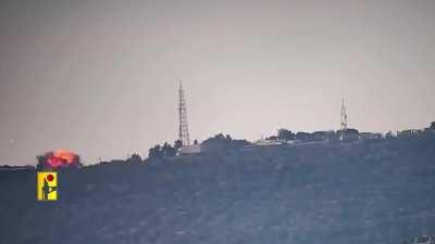 Hezbollah targeting the Israeli military base in Biranit with two 500kg &quot;Burkan&quot; lob bombs once again.