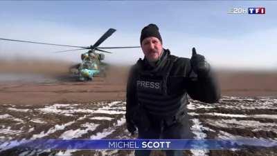 Mi-24 on-board camera near Bakhmout, video from French Television