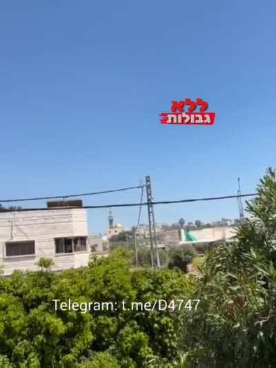 Qasef 1 suicide drone hitting inside Israel 17 April 2024