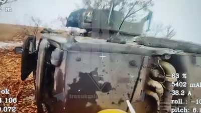 Russian FPV drones hit a Ukrainian BvS-10 Viking and FV 103 Spartan