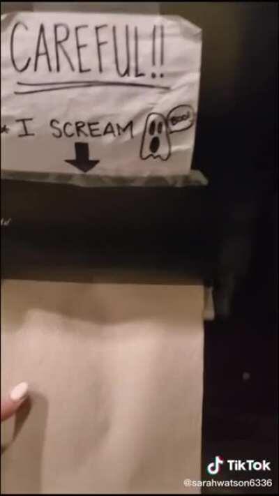 Screaming paper towel dispenser.