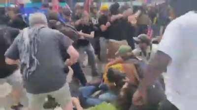 Conservatives peacefully marching are stalked, infiltrated, and attacked by Liberal BLM/antifa counter-protestors