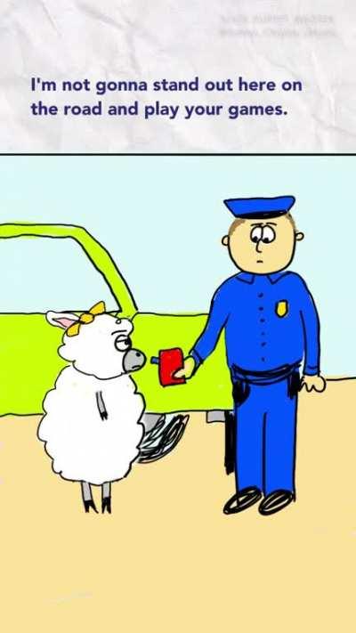 🟥🟨🟦 Sheep are slippery. (Audio: Blows 4x the legal limit, accuses cop of gaslighting/Active Police Cam on YT)