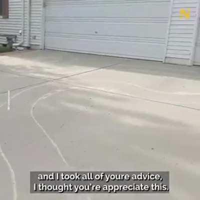 This man really knows how to deal with kids playing on the driveway