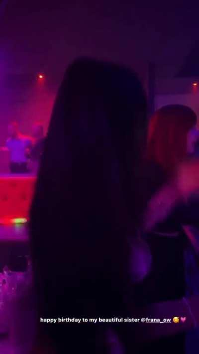at the club showing off her tits like the stripper she is (nip slip)