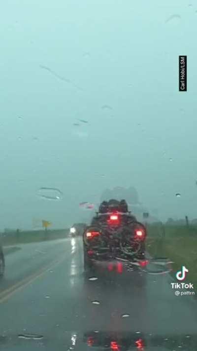 Lightning hitting a car