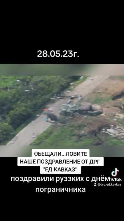 DRG &quot;United Caucasus&quot; attacking a russian border outpost on border guard day (May 2023)