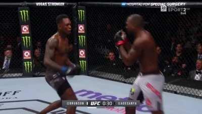 Israel Adesanya's flashy striking skills in action