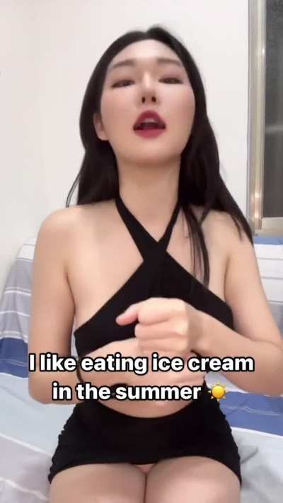 Eating ice cream