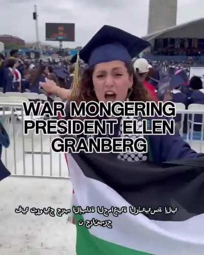 Main Character screams nonsense about &quot;genocide&quot; at George Washington graduation ceremony.