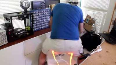 Greatest electrician perfects heating chair