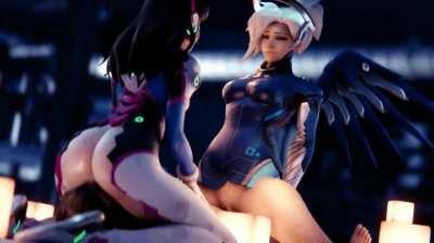 Mercy and D.va 'pocketing' you (Yeero)