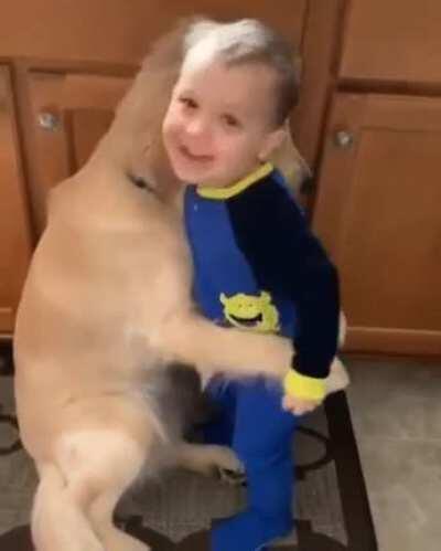 Doggo likes a hug and likes giving hugs.