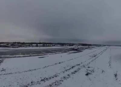 Second video of the Belarusian partisan drone flying up to the Russian AWACS A-50, landing on the fuselage, and seemingly detonating.