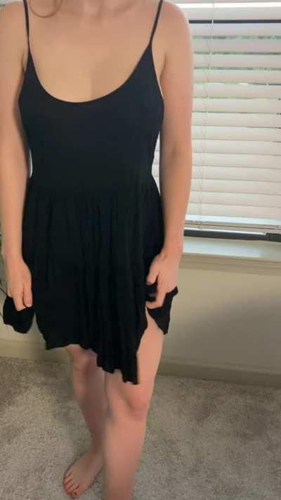 My wife looks great with the dress on and off, but do you think she looks good enough to fuck?