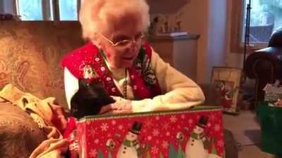 A grandma and her pure happiness over a new friend