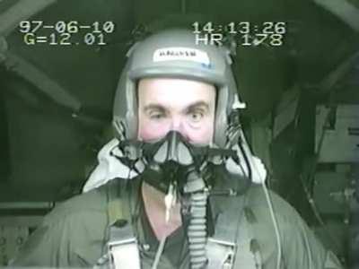 Boyd Haugen pulls 12G for over 15 seconds without passing out at Brooks Air Force Base in 1997