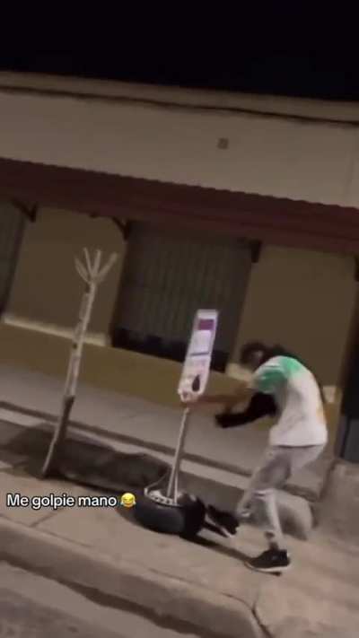 Kicking a sign on the street and winning a stupid prize