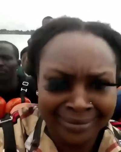 Long eyelashes on a windy boat ride