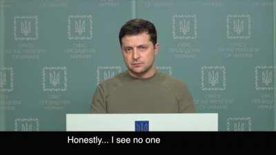 Zelenskiy, President of Ukraine, summary of 1st day of war with English Subs