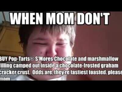 Mom please buy me e poptart a target pleas mom i want smore not strawbey