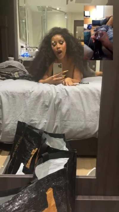 Cardi B facetiming a Hung Fan she met at a show