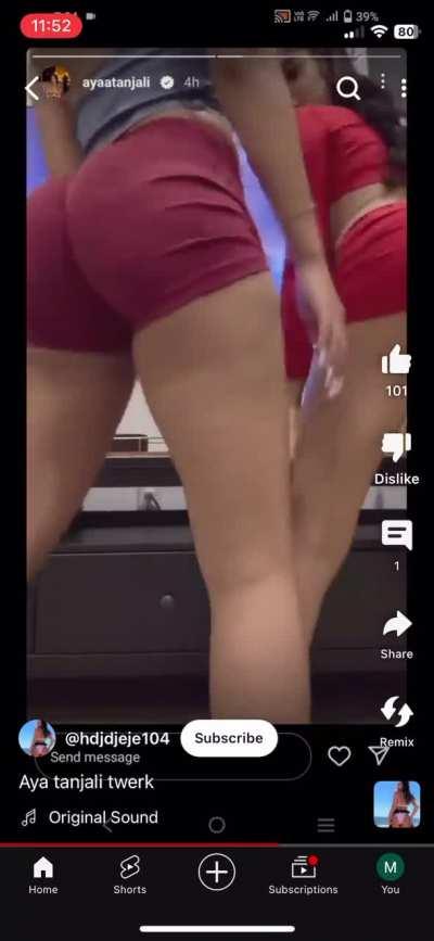 Aya tanjali twerking in shorts longer version