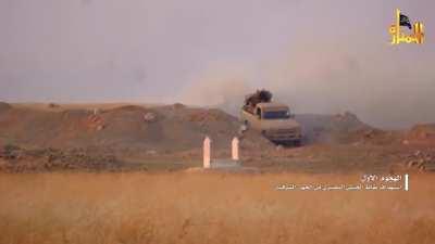 (NSFW) Al-Nusra fighters on motorbikes storm Syrian Army positions (unknown date)