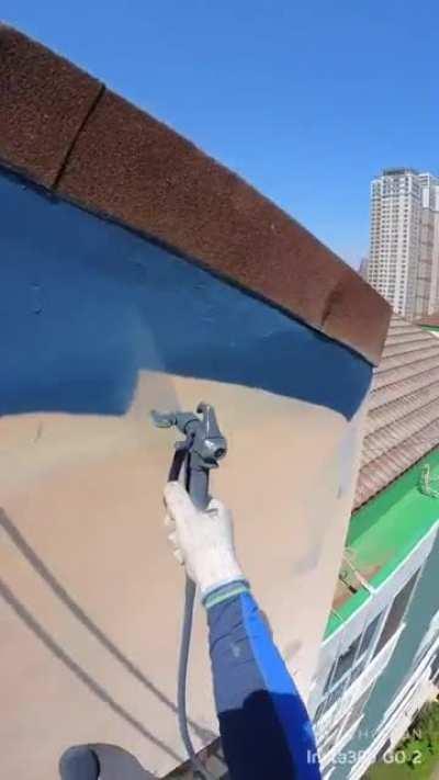 POV - Painting very tall buildings.