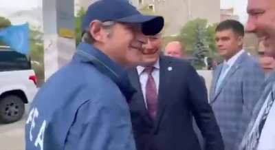 The &quot;independent&quot; head of the International Atomic Energy Agency, Rafael Grossi, hugs the Russian invaders at the temporarily occupied Zaporizhia NPP