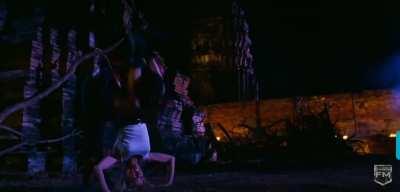 Mortal Kombat. Ermac dies between Sonya Blades legs.