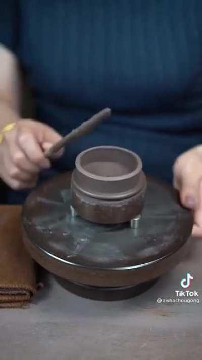 Making a clay teapot