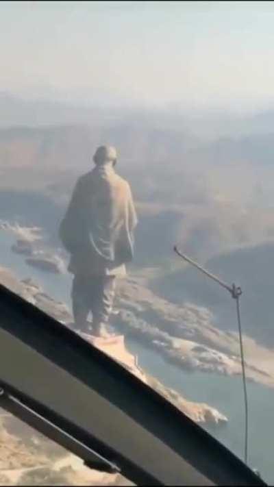 The World’s tallest statue, seen from an airplane.