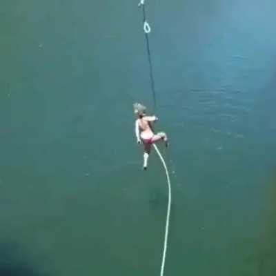 WCGW swinging from a rope