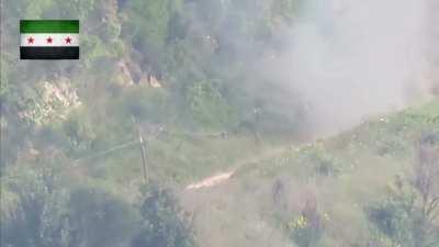 FSA-FAGOT shreds enemy infantry in a tight formation.