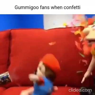 Gummigoo fans when confetti 