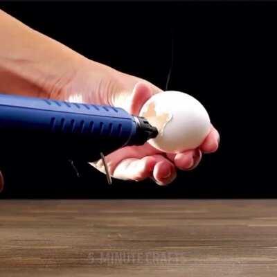 Glue an unwashed eggshell to your torch