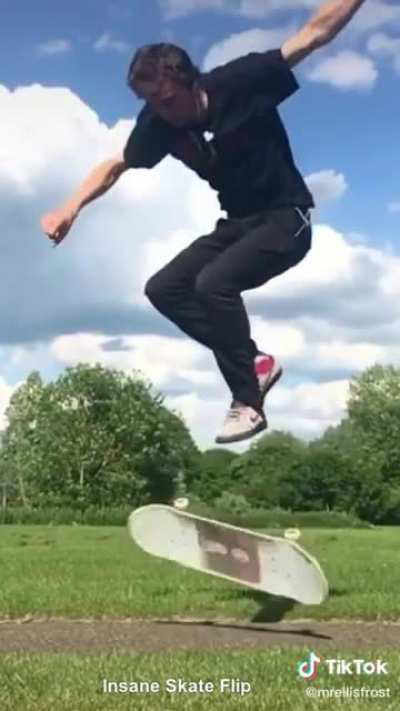 Insane skateboard flip